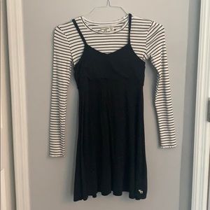 black and white layered dress